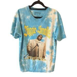Notorious BIG Mens Tie Dye Tee TShirt Sz M Blue Retro 90s Hip Hop Biggie Smalls